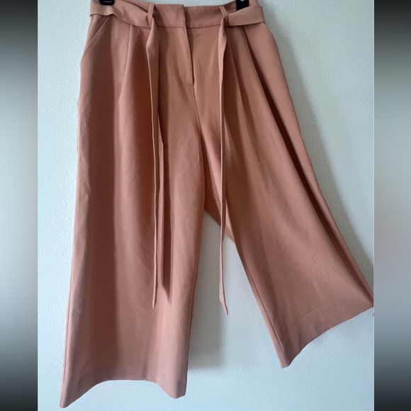 ASOS High rise Tie waist Side Wide leg Fitted Pants Size US 7 - Picture 1 of 7